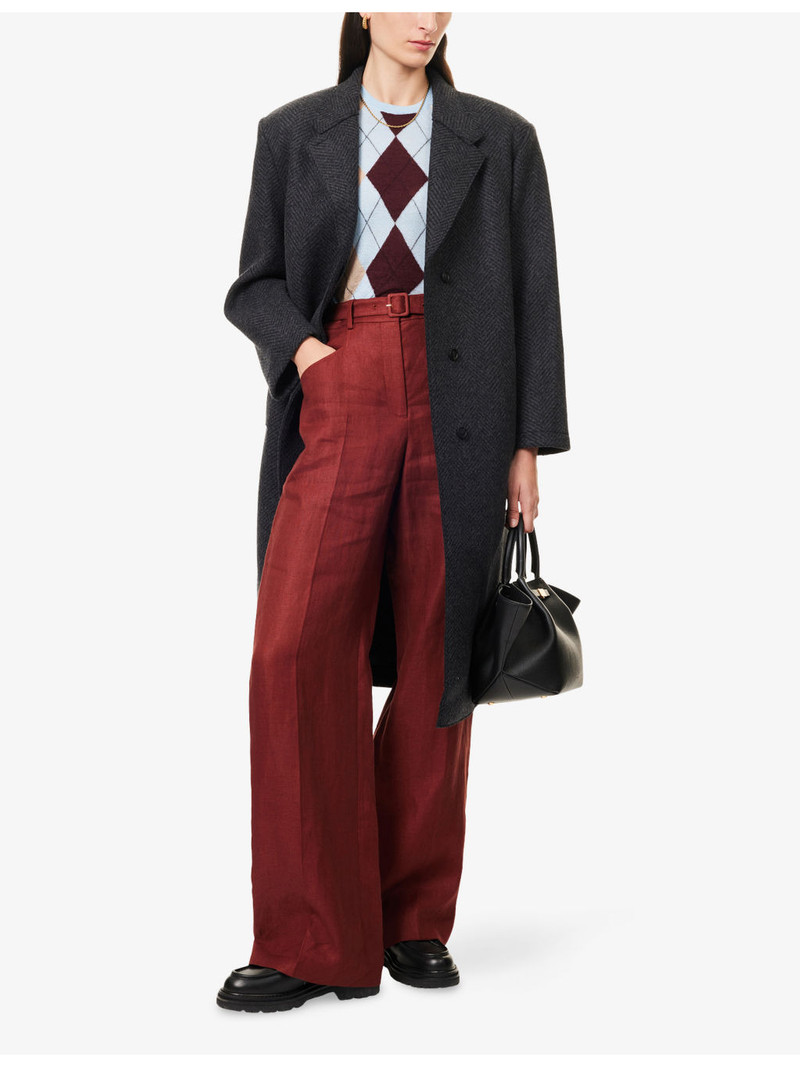 Harris Wharf London Grandad Patterned Long Wool Coat outlook