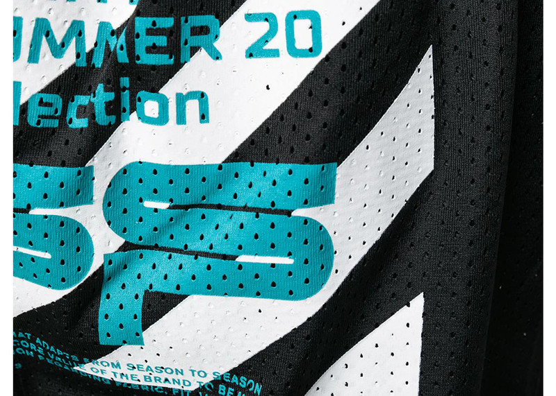 Off-White OFF-WHITE Wavy Line Mesh Shorts Black/Multicolor outlook