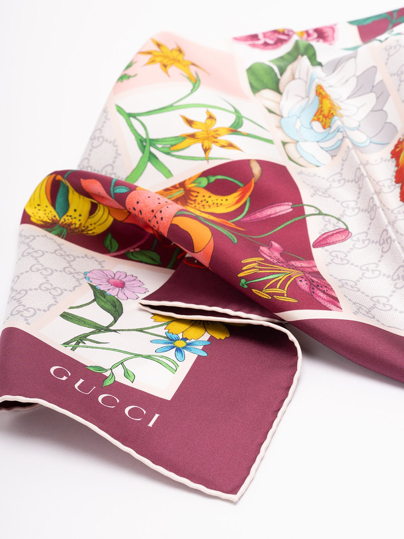 GUCCI `Mini Blocks Flora` Foulard outlook