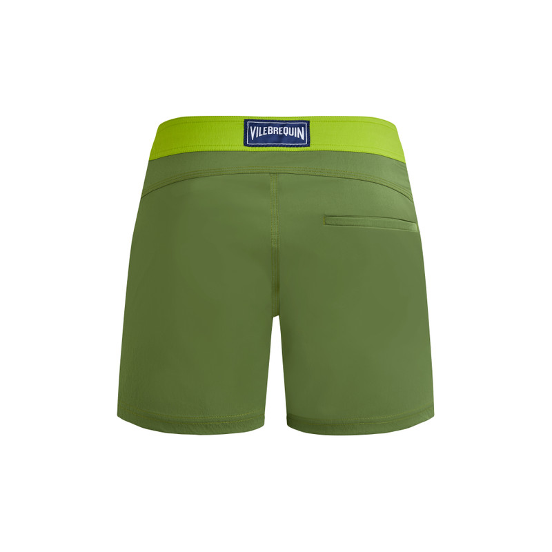 Men Stretch Swim Trunks Flat Belt Color Block 2