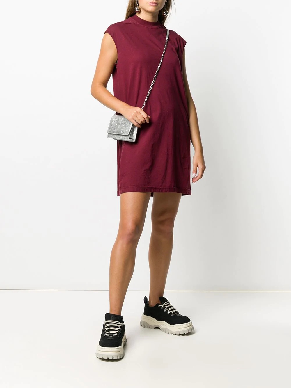 sleeveless fine ribbed knit dress - 2