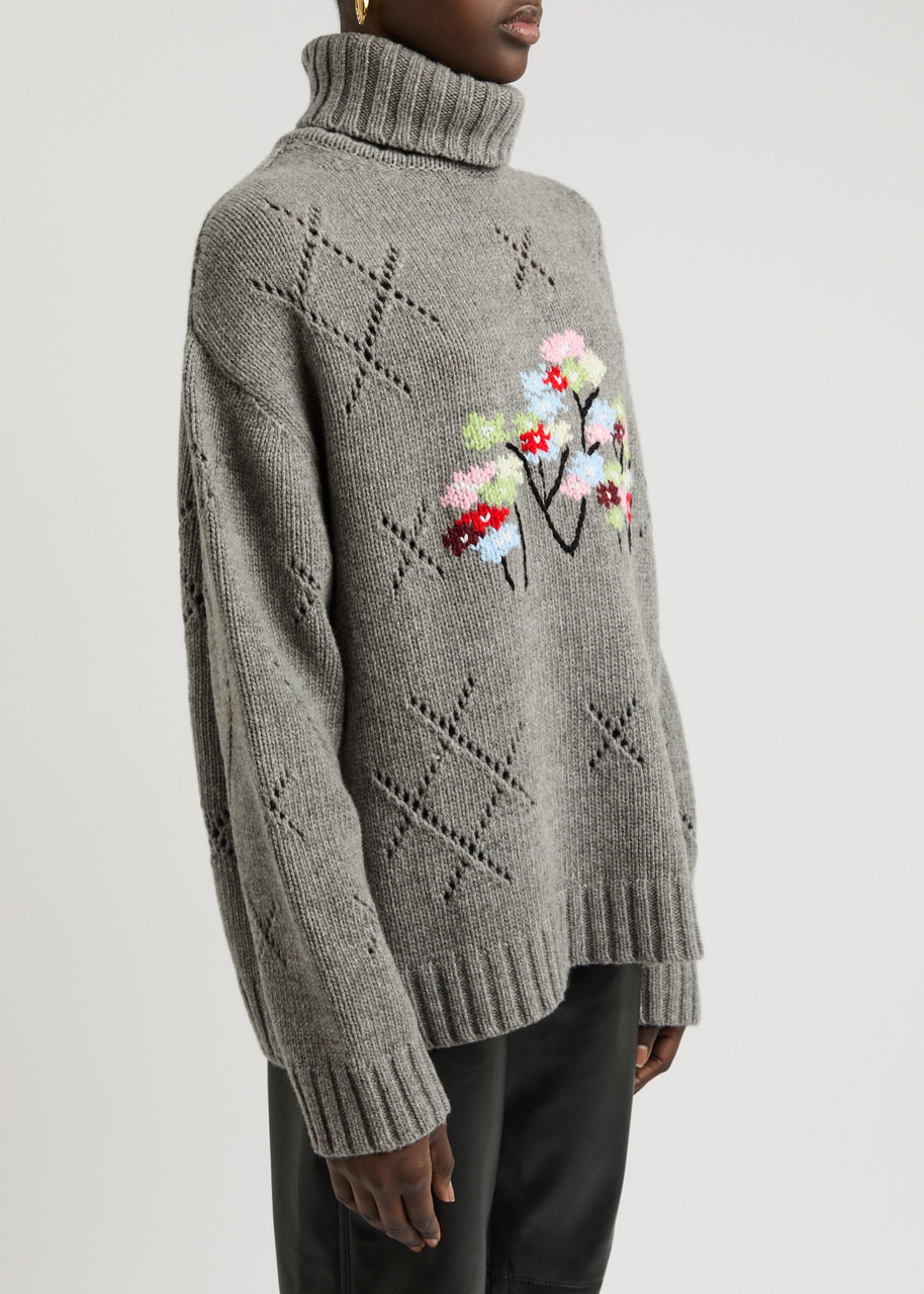Bernadette Pull Sharon Floral-intarsia Wool-blend Jumper - 2