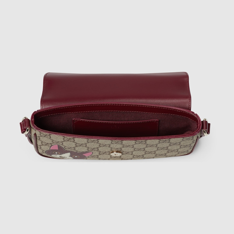 GUCCI GG mini shoulder bag with cat detail | REVERSIBLE