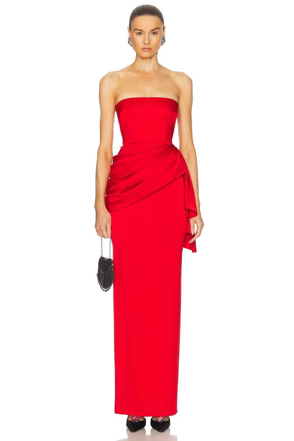 Draped Satin Corset Gown - 1