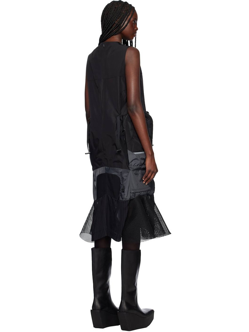 Black Paneled Midi Dress 3