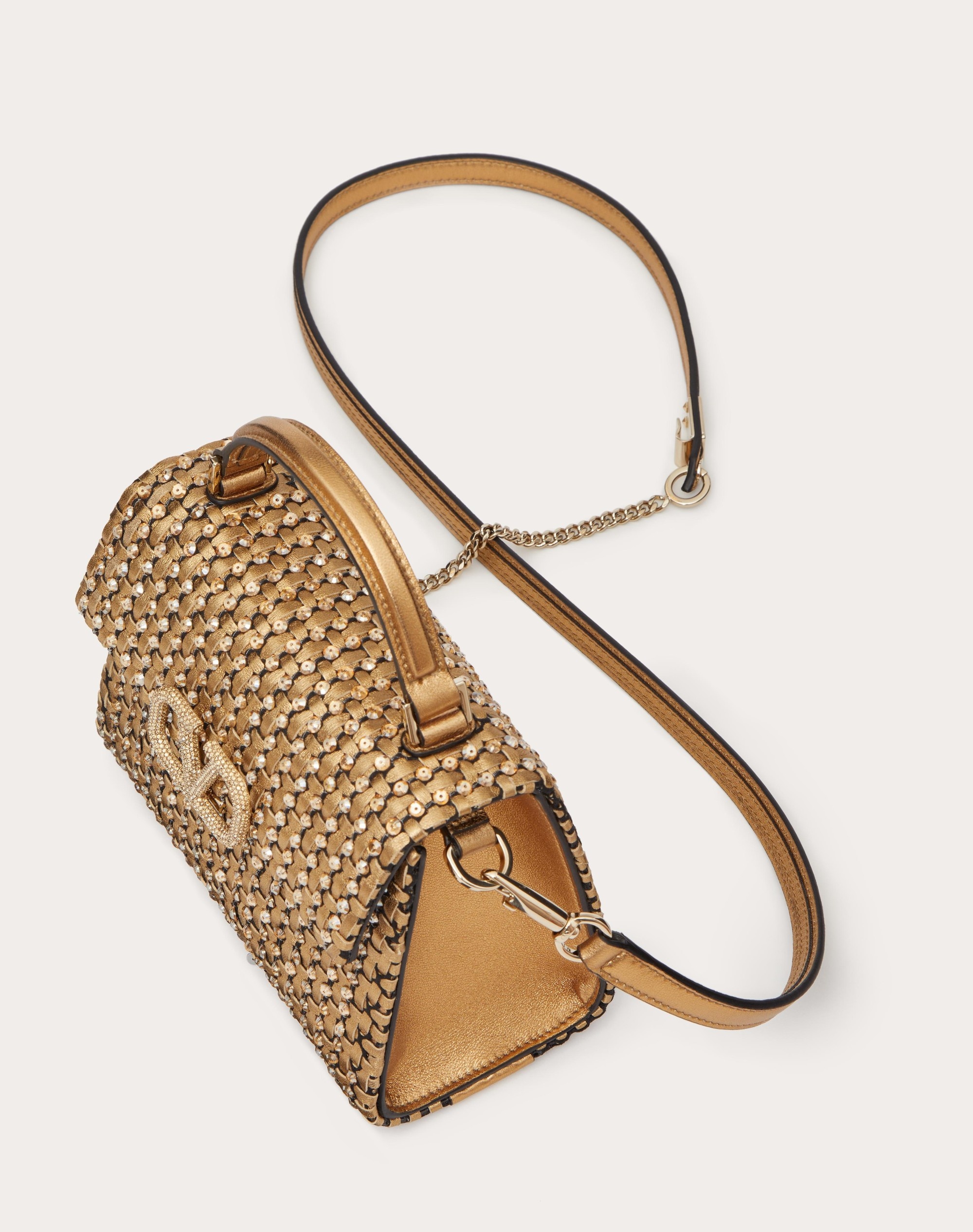 MINI VSLING HANDBAG IN WOVEN METALLIC NAPPA LEATHER - 5
