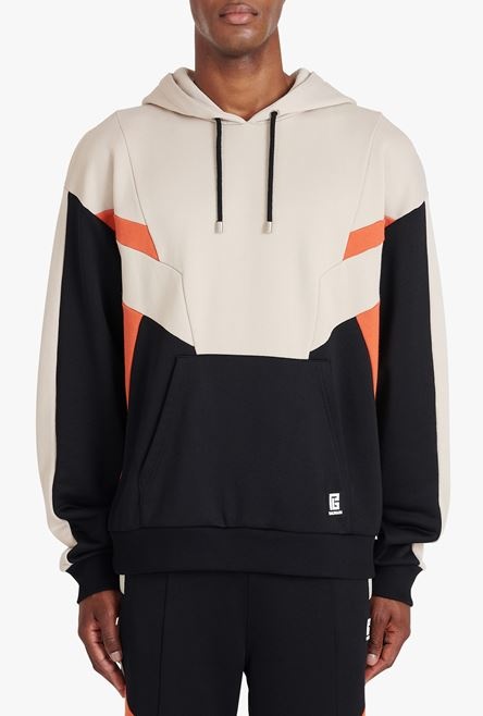 Ivory, black and dark orange cotton sweatshirt - 5