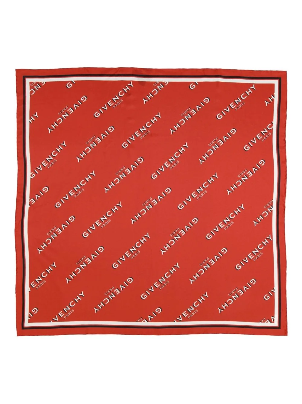 logo-lettering silk scarf - 1