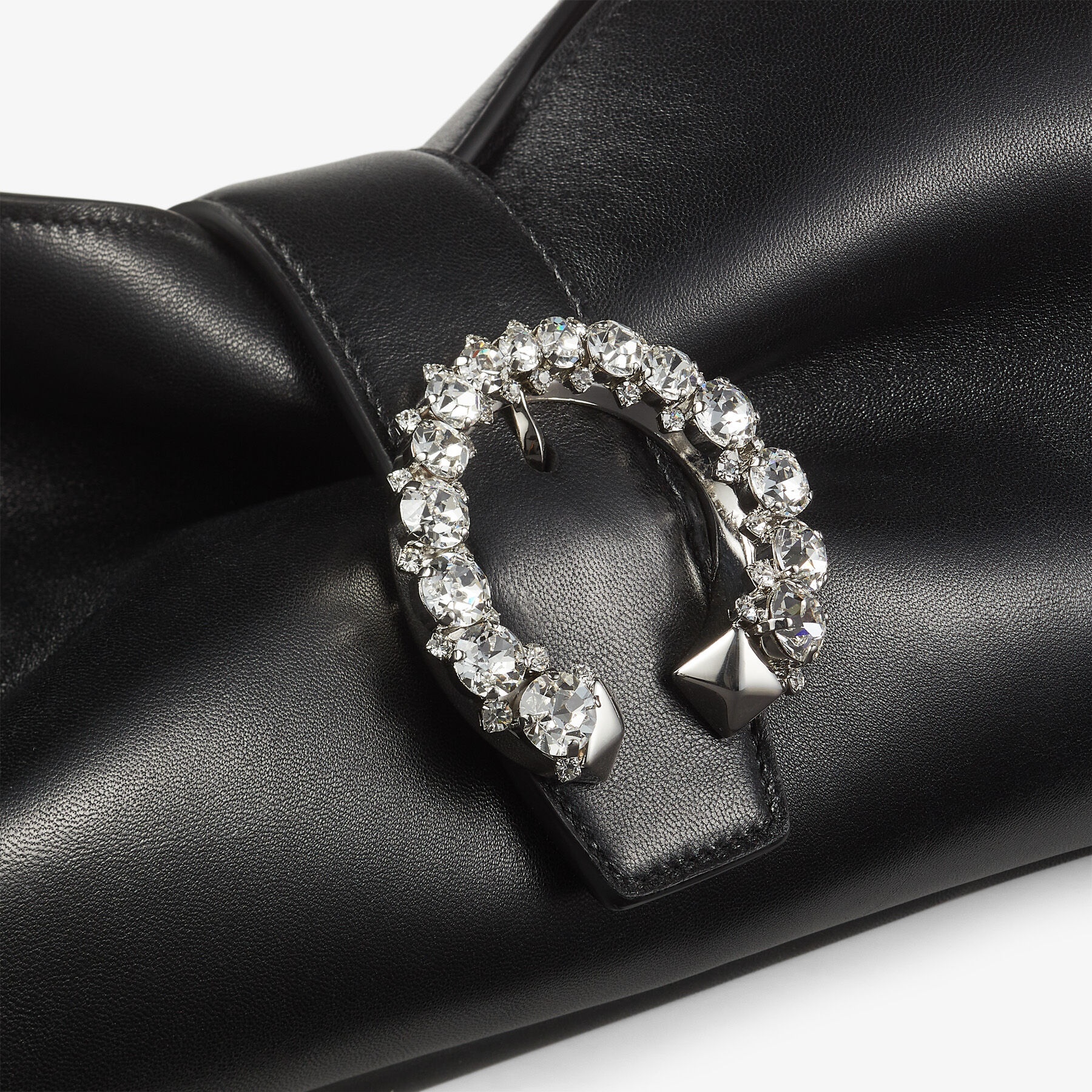 Madeline Soft Clutch
Black Nappa Clutch Bag with Crystal Buckle - 8