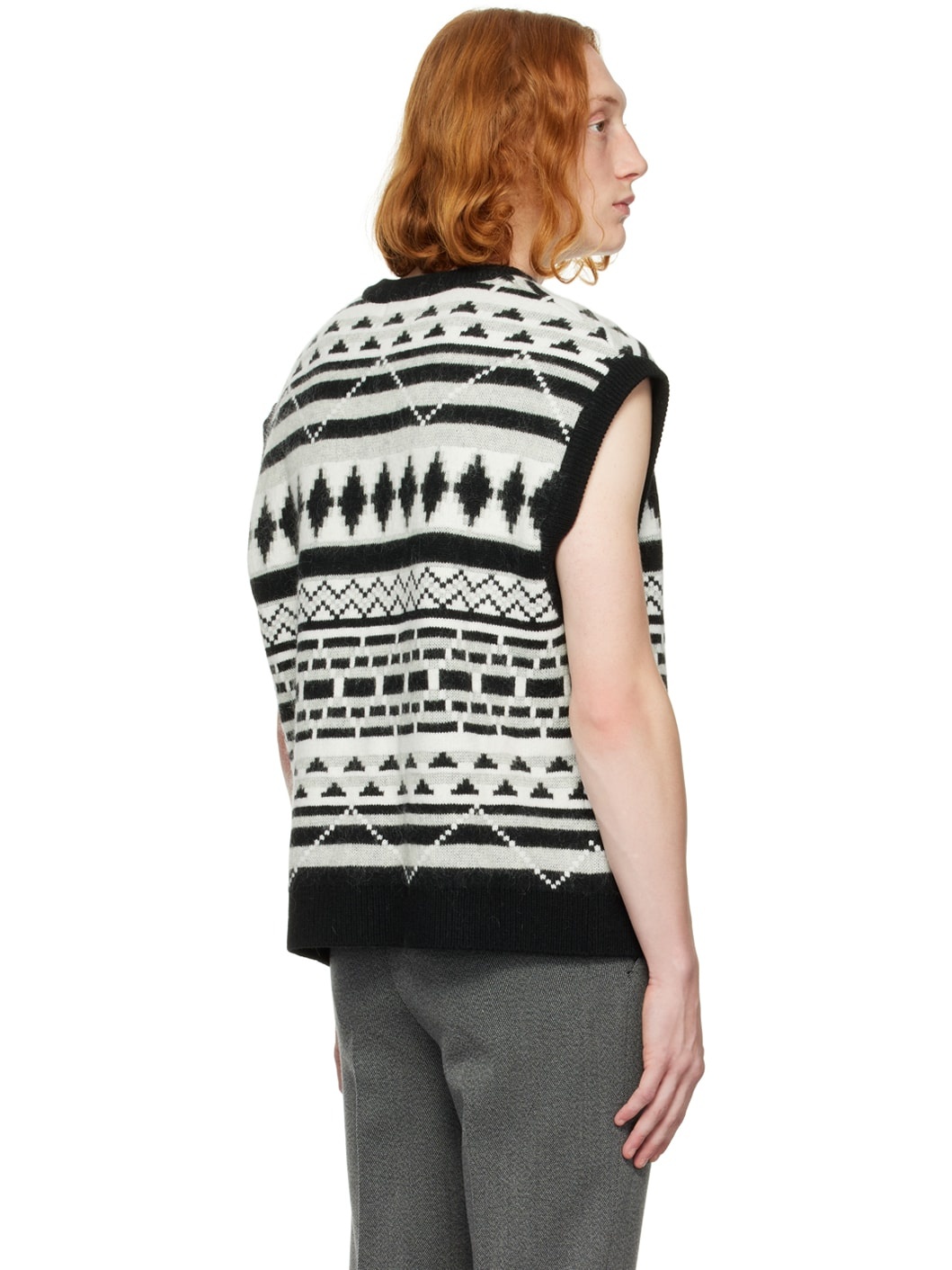 Black Jacquard Vest - 3
