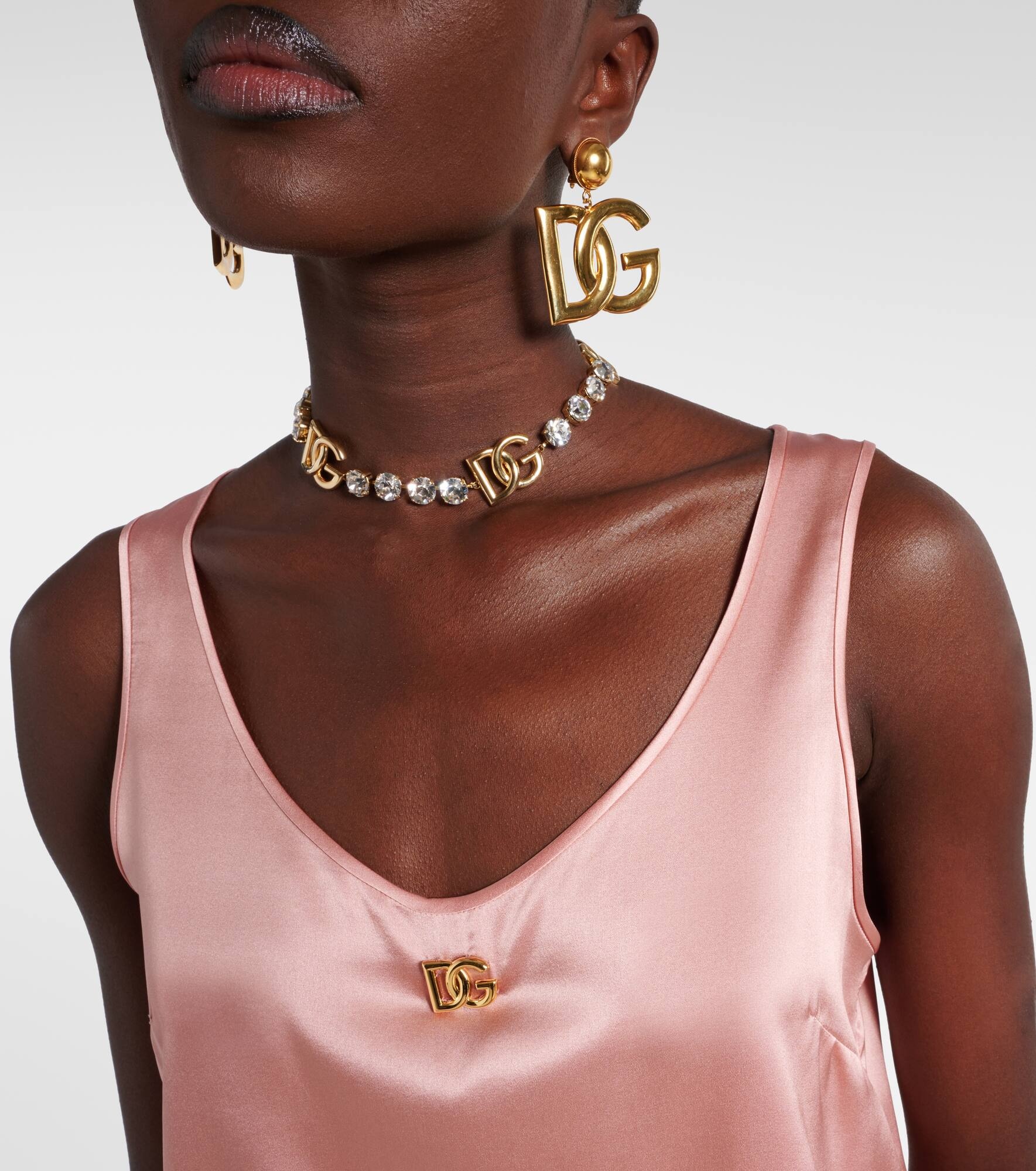 DG silk-blend satin top - 4