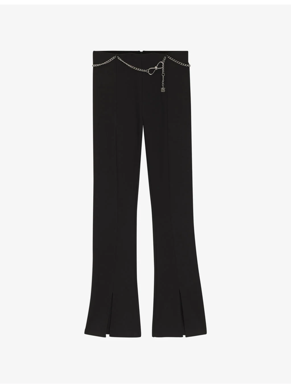 Chain-Embellished Flared-Leg Jersey Trousers - 1