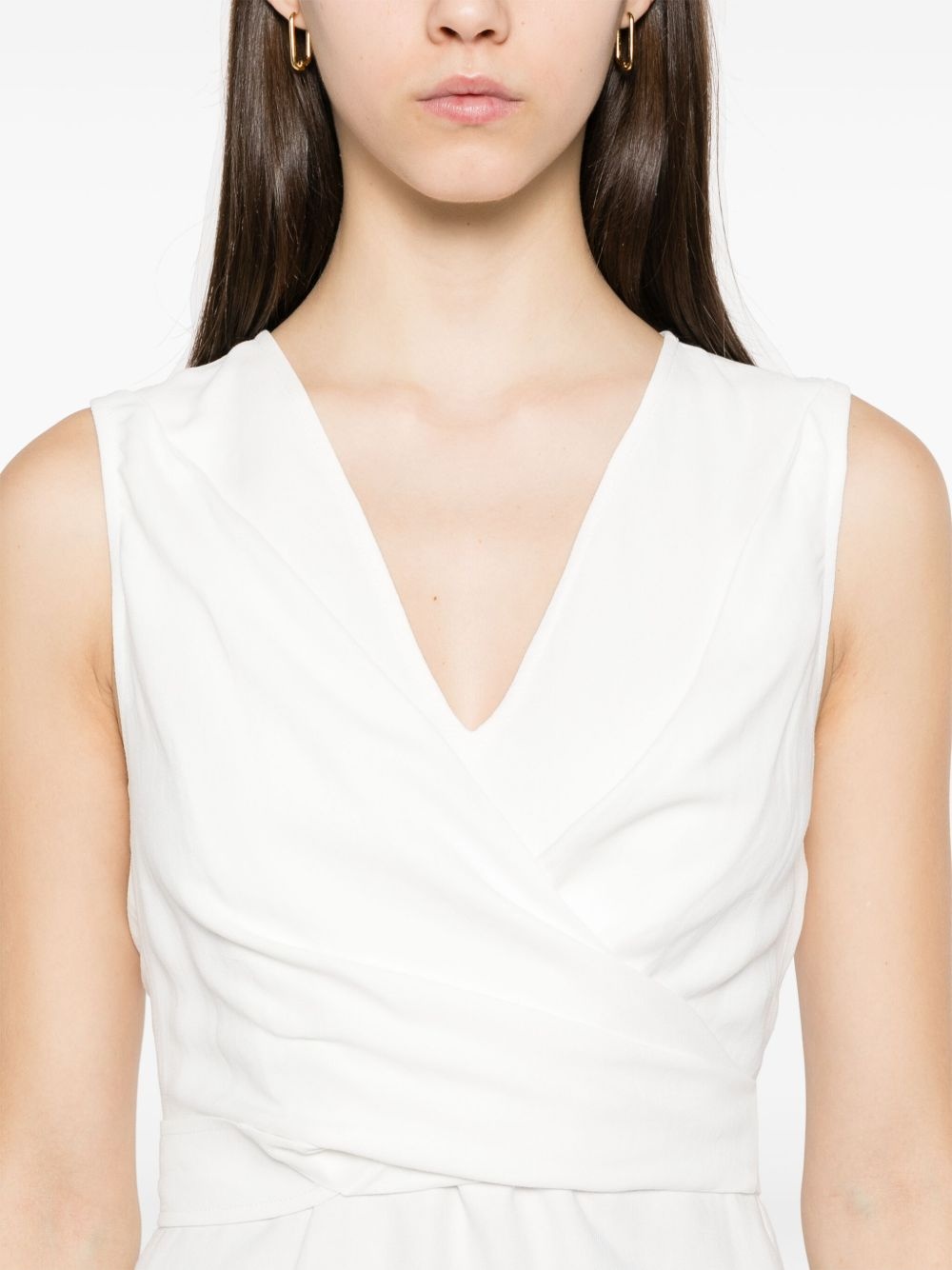 twill wrap midi dress - 5