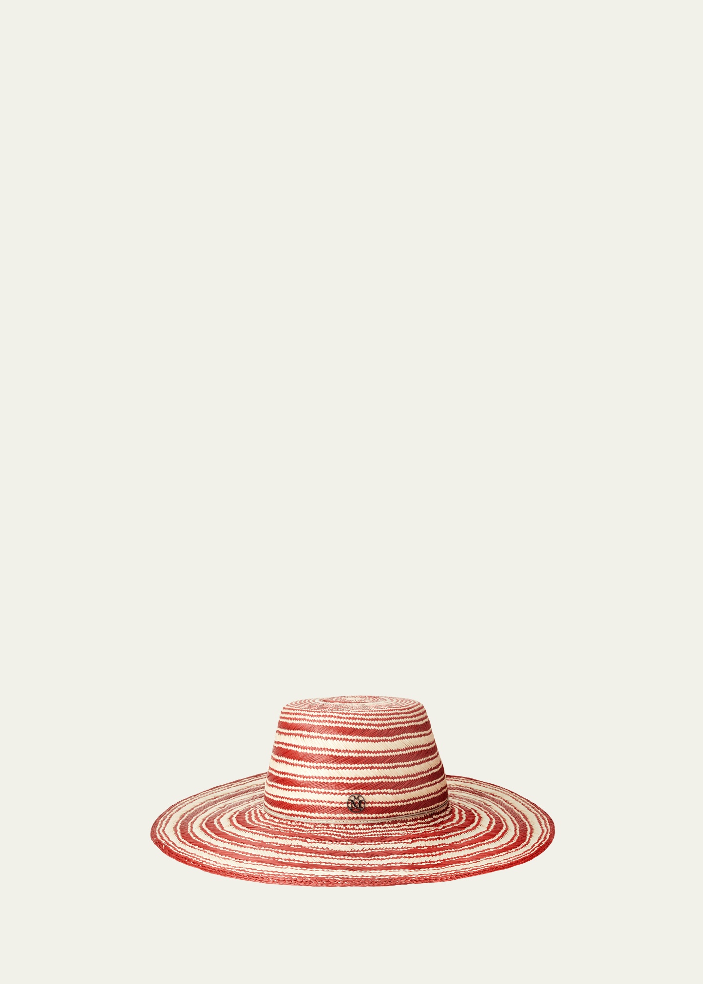 Aude Striped Straw Floppy Hat - 1