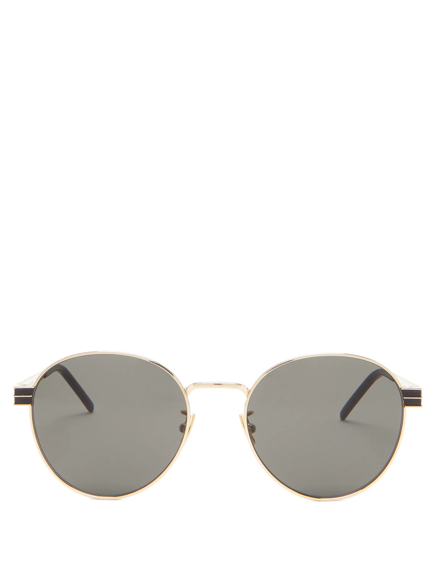 Logo-engraved round metal and acetate sunglasses - 1