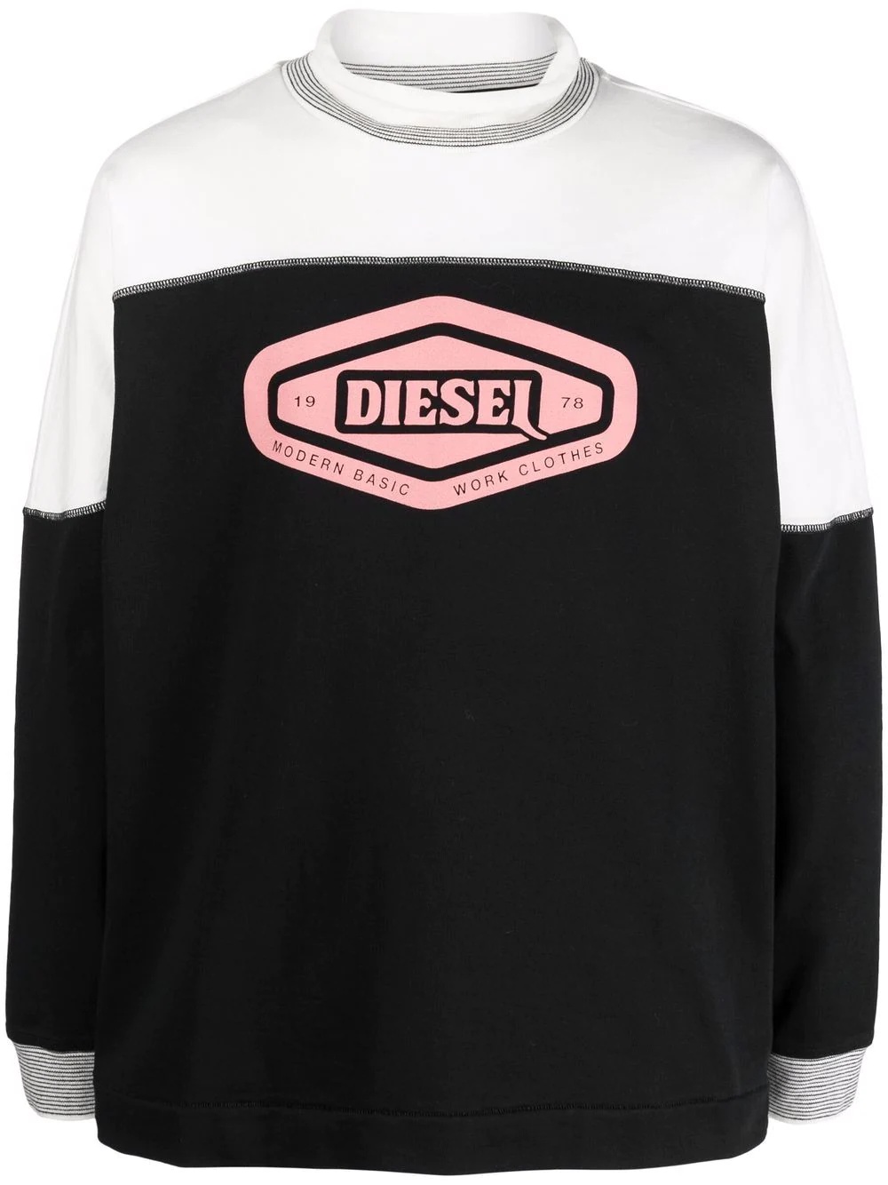 logo-print high neck jumper - 1