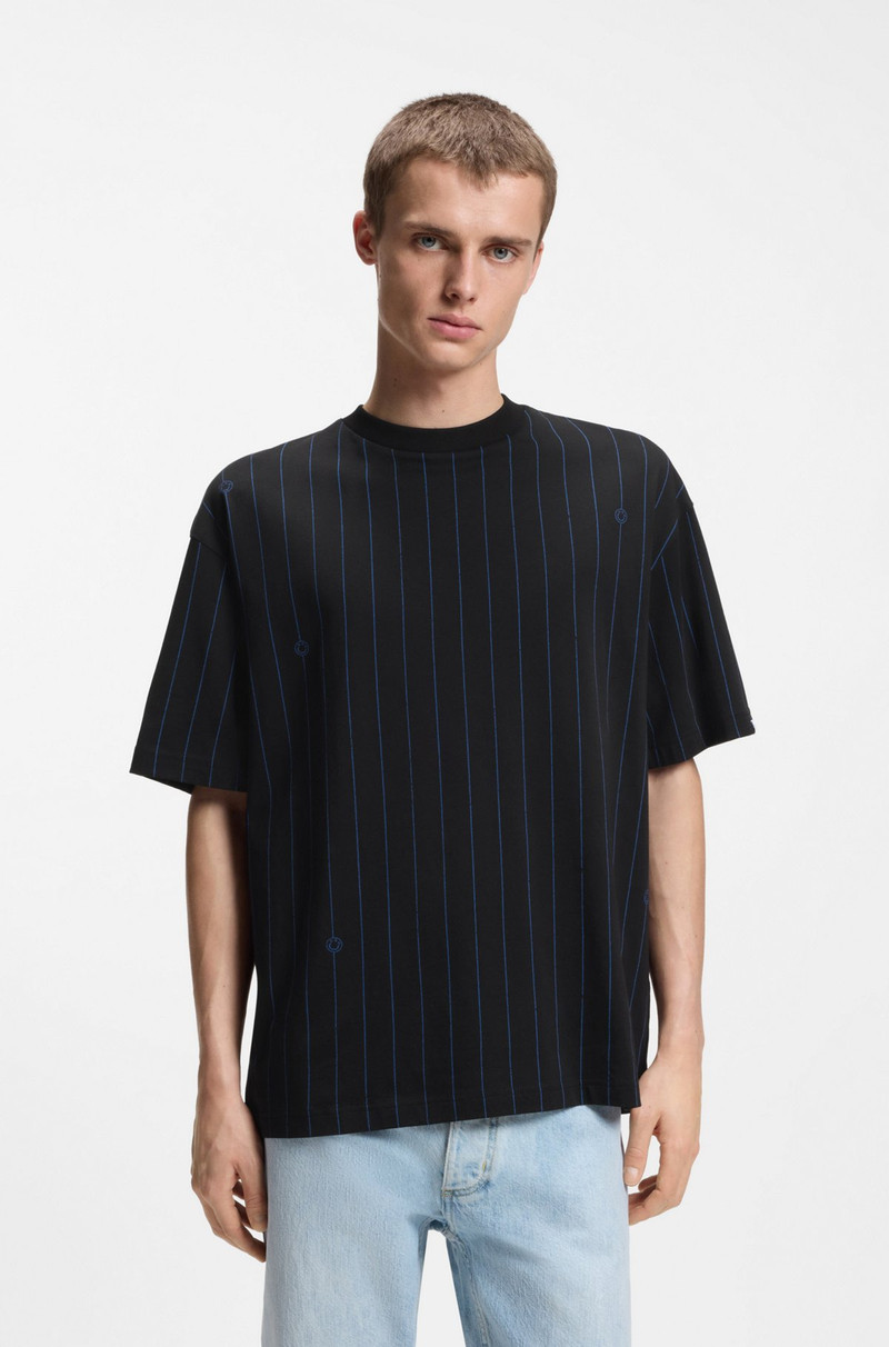 COTTON-JERSEY T-SHIRT WITH HAPPY HUGOS AND STRIPE 2