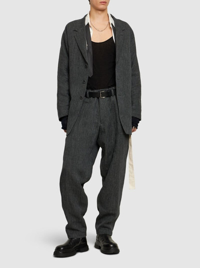 Yohji Yamamoto G-coin pocket slim linen pants outlook
