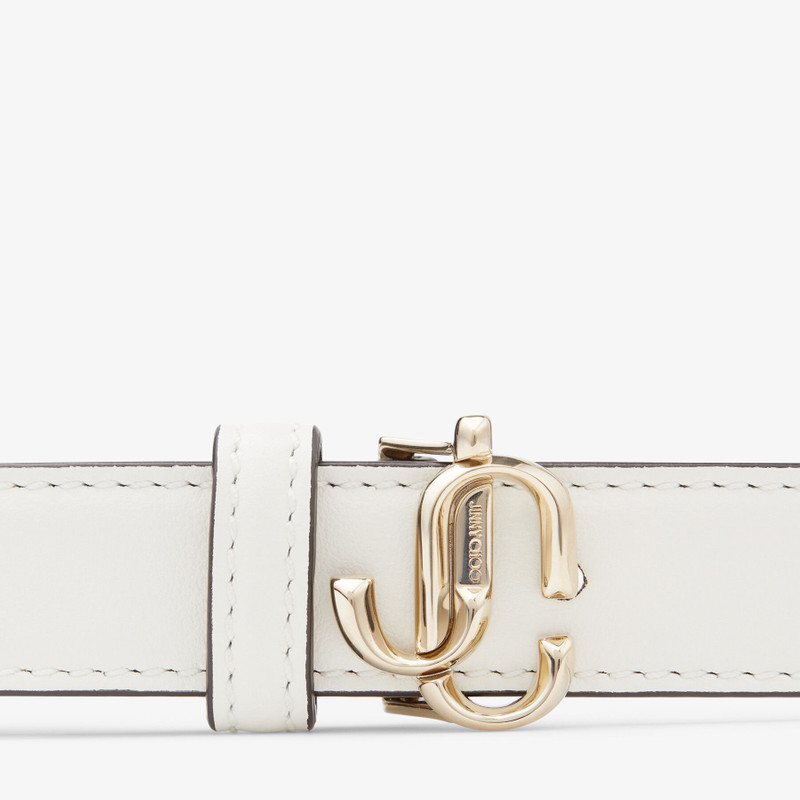 JIMMY CHOO JC Chain
Latte Leather Waist Belt with Pearls and Gold JC Emblem outlook