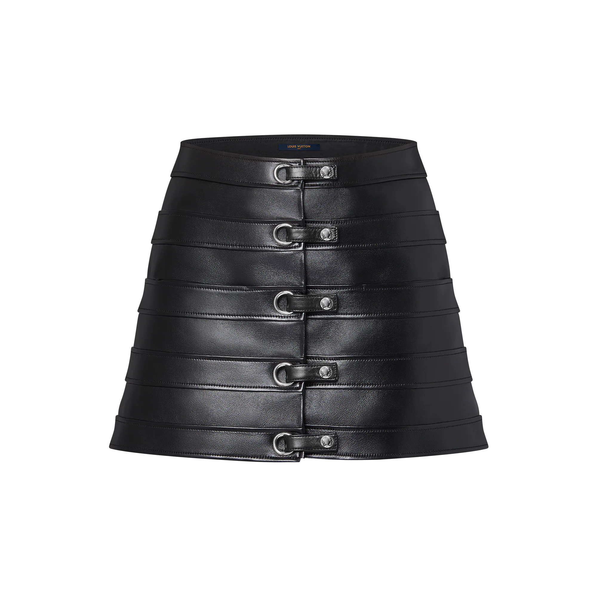 Leather Strap Mini Skirt - 1