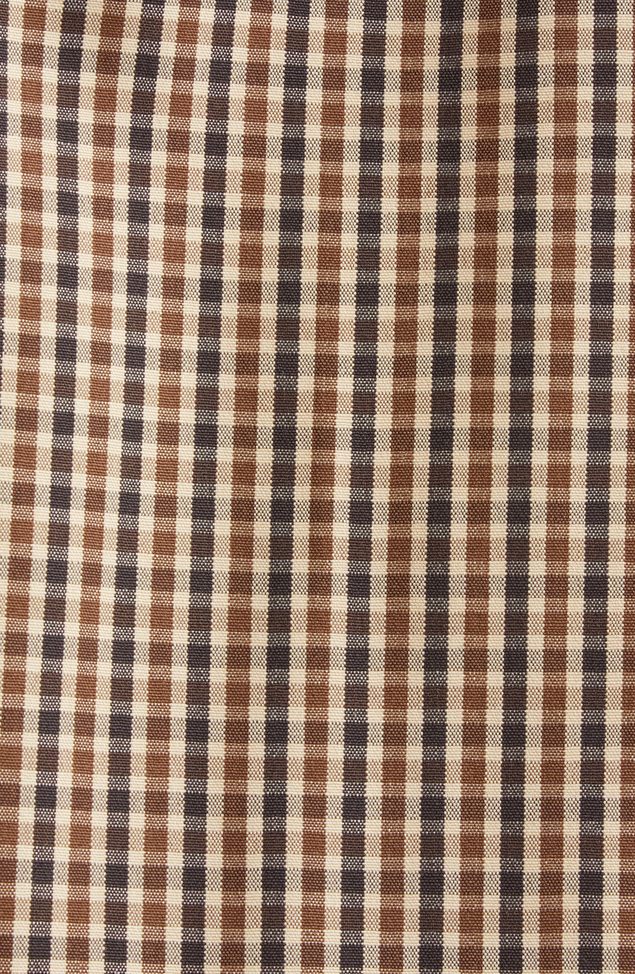 Jil Sander Classic Check Three-Quarter Sleeve Crop Button-Up Shirt in Hazelnut Mouline at Nordstrom - 7