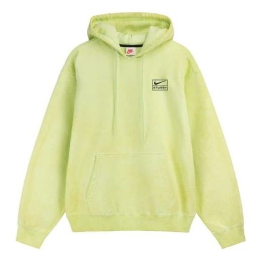 Nike x Stussy Crossover Solid Color Logo Alphabet Embroidered Casual Pullover Unisex Green DM1021-70 - 1