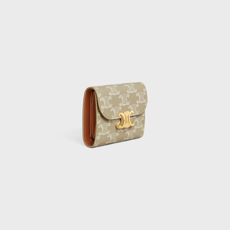 CELINE Small Flap Wallet TRIOMPHE in TRIOMPHE CANVAS outlook