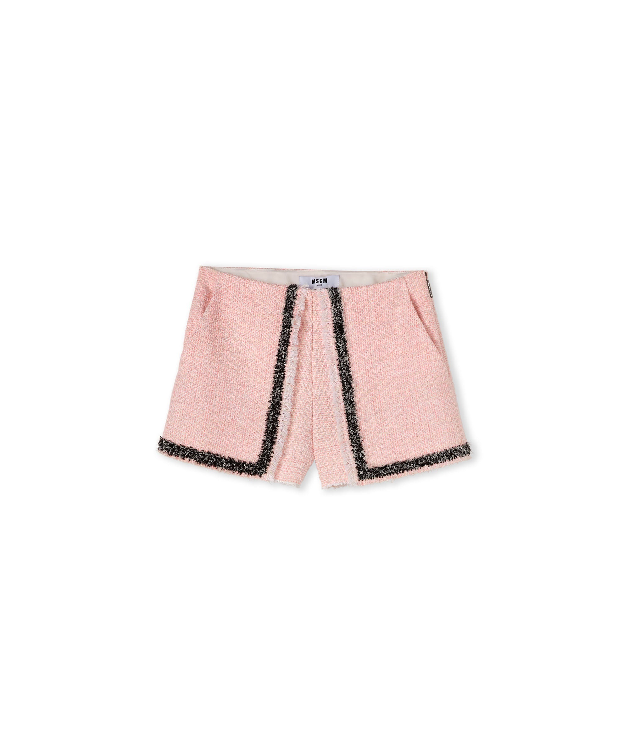 Tweed cotton shorts with trimmed border - 3