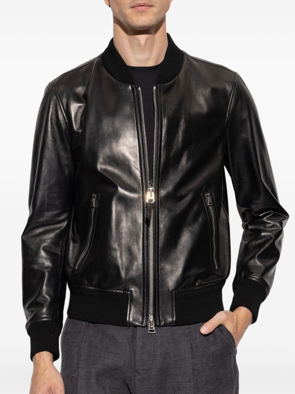 leather bomber jacket - 3