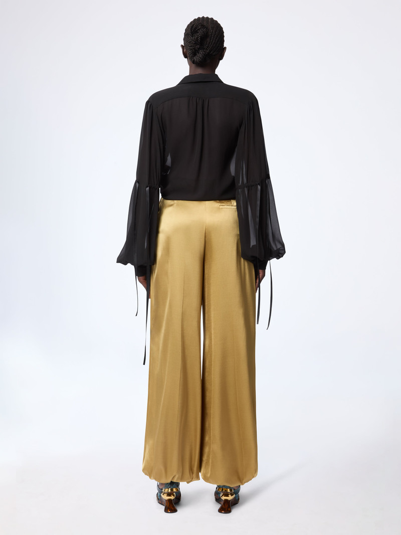 Gold Harem Silk Satin Pants 4