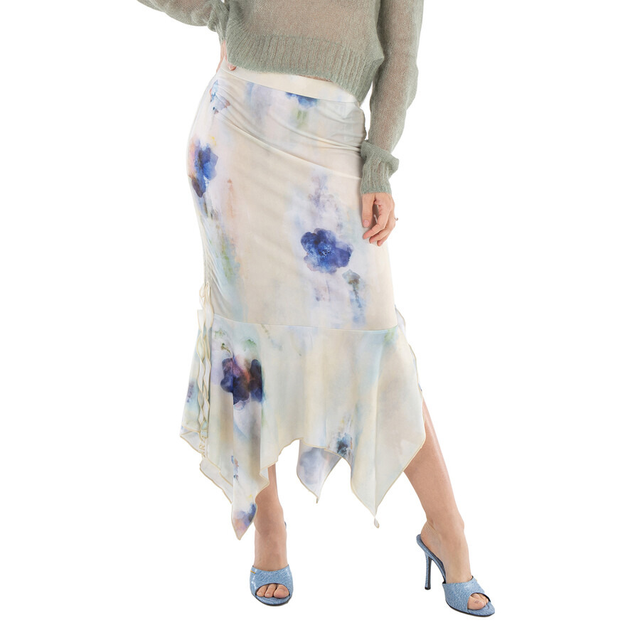 Acne Studios Enola Floral Asymmetric Midi Skirt - 3