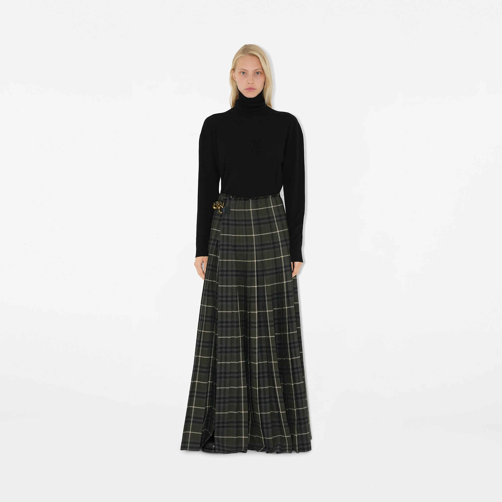 Check Wool Blend Kilt - 2