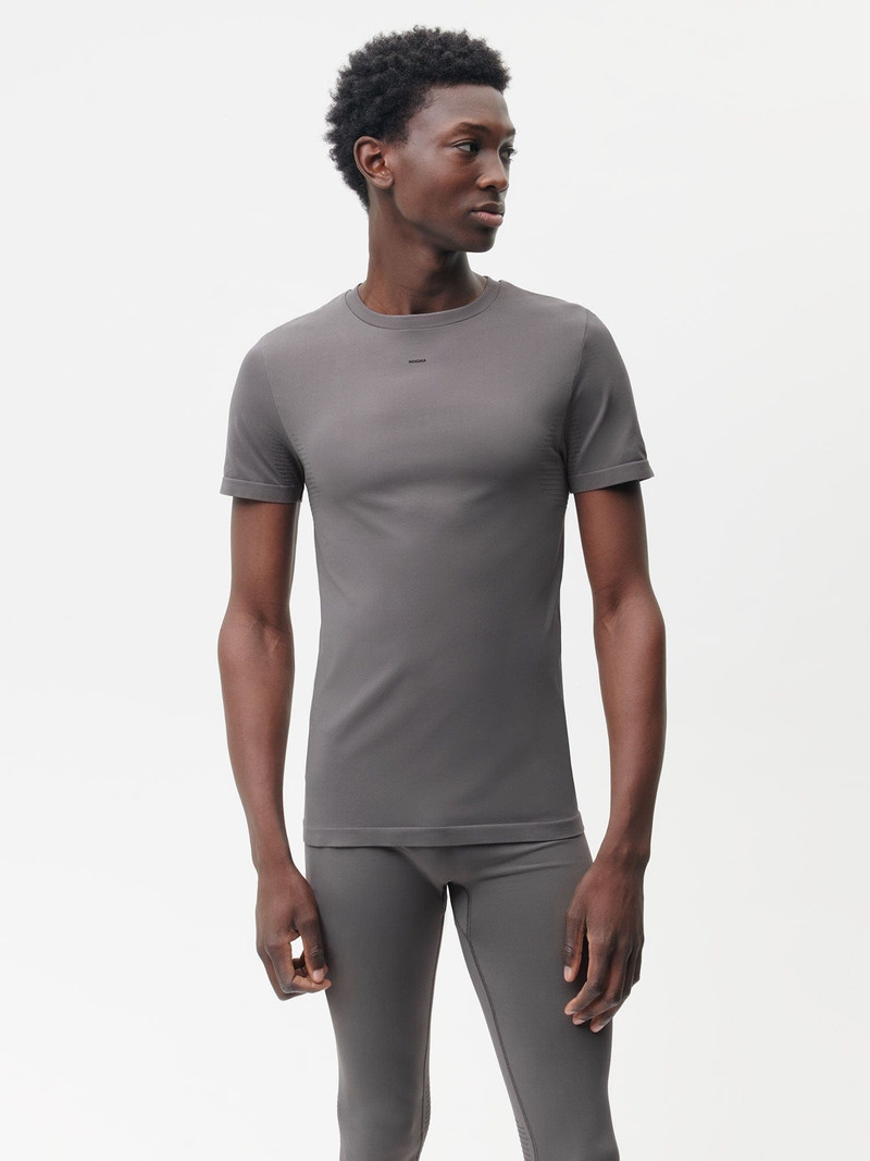 PANGAIA Men's Plant-Stretch T-Shirt - Volcanic Grey outlook