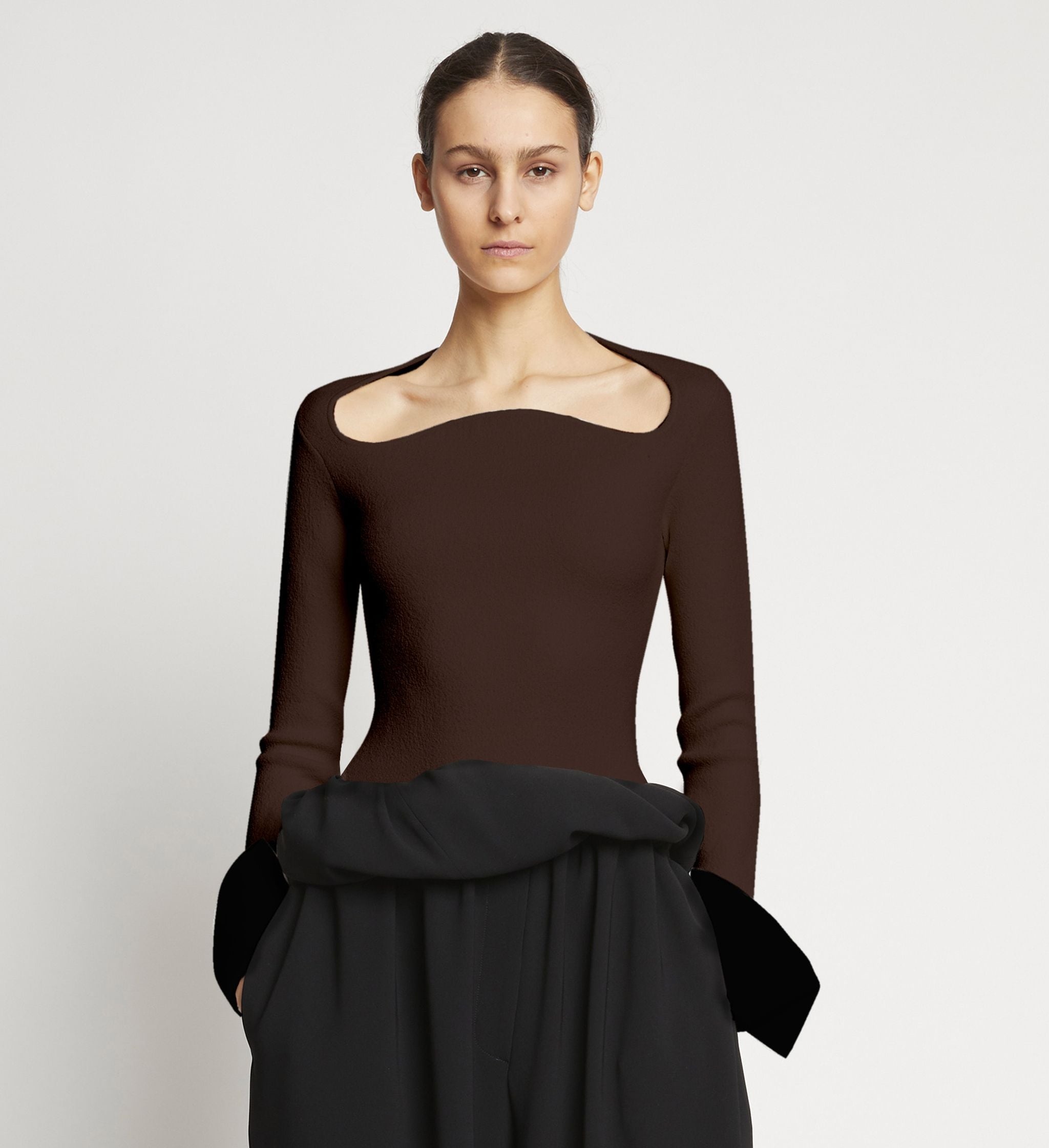 two-tone knitted top - 2