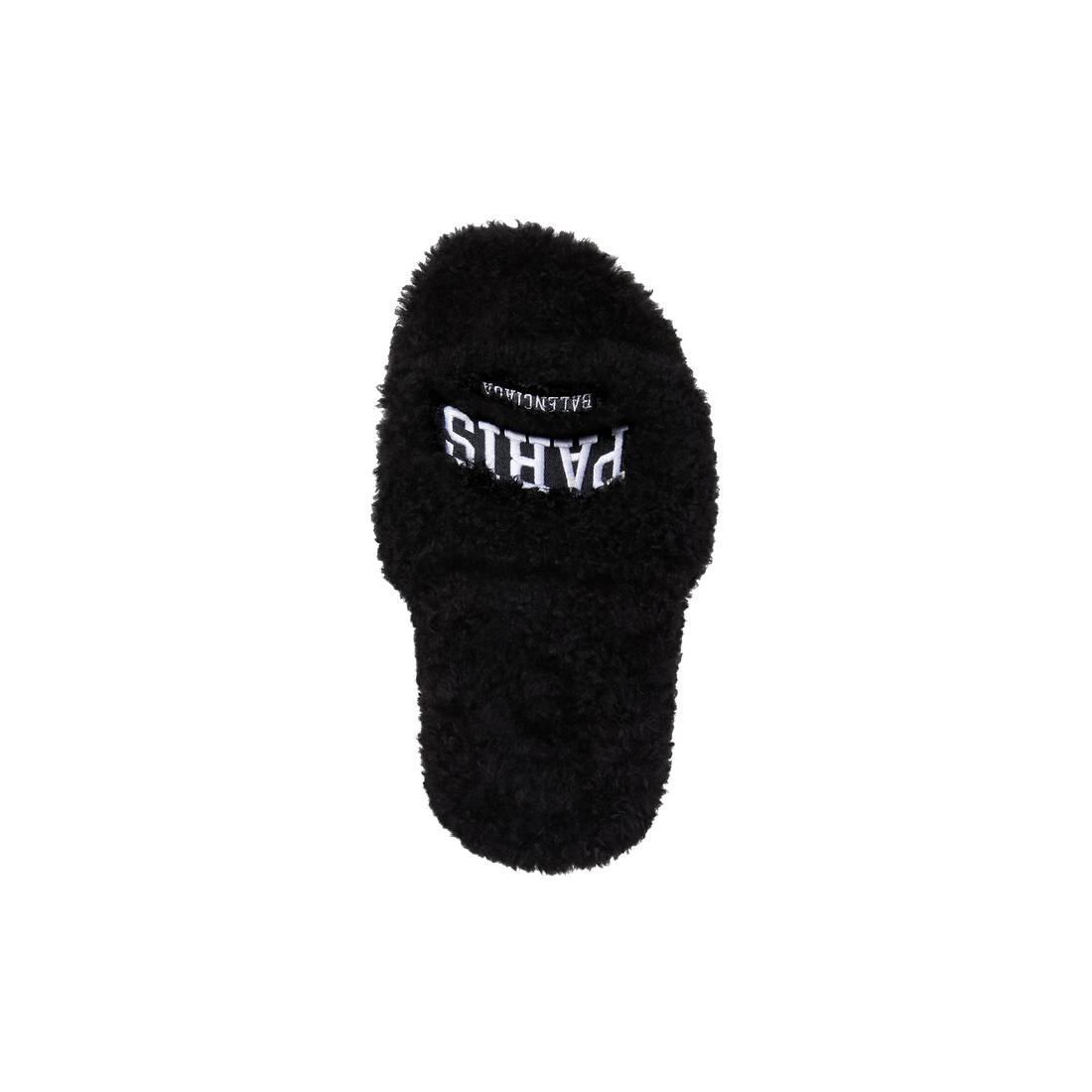 Women's Cities Paris Furry 80mm Sandal in Black - 5