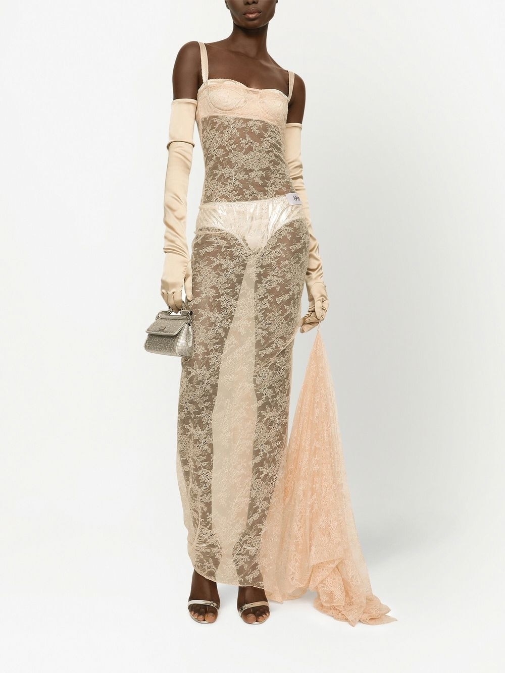 KIM DOLCE&GABBANA 1999 lace-embellished gown - 2