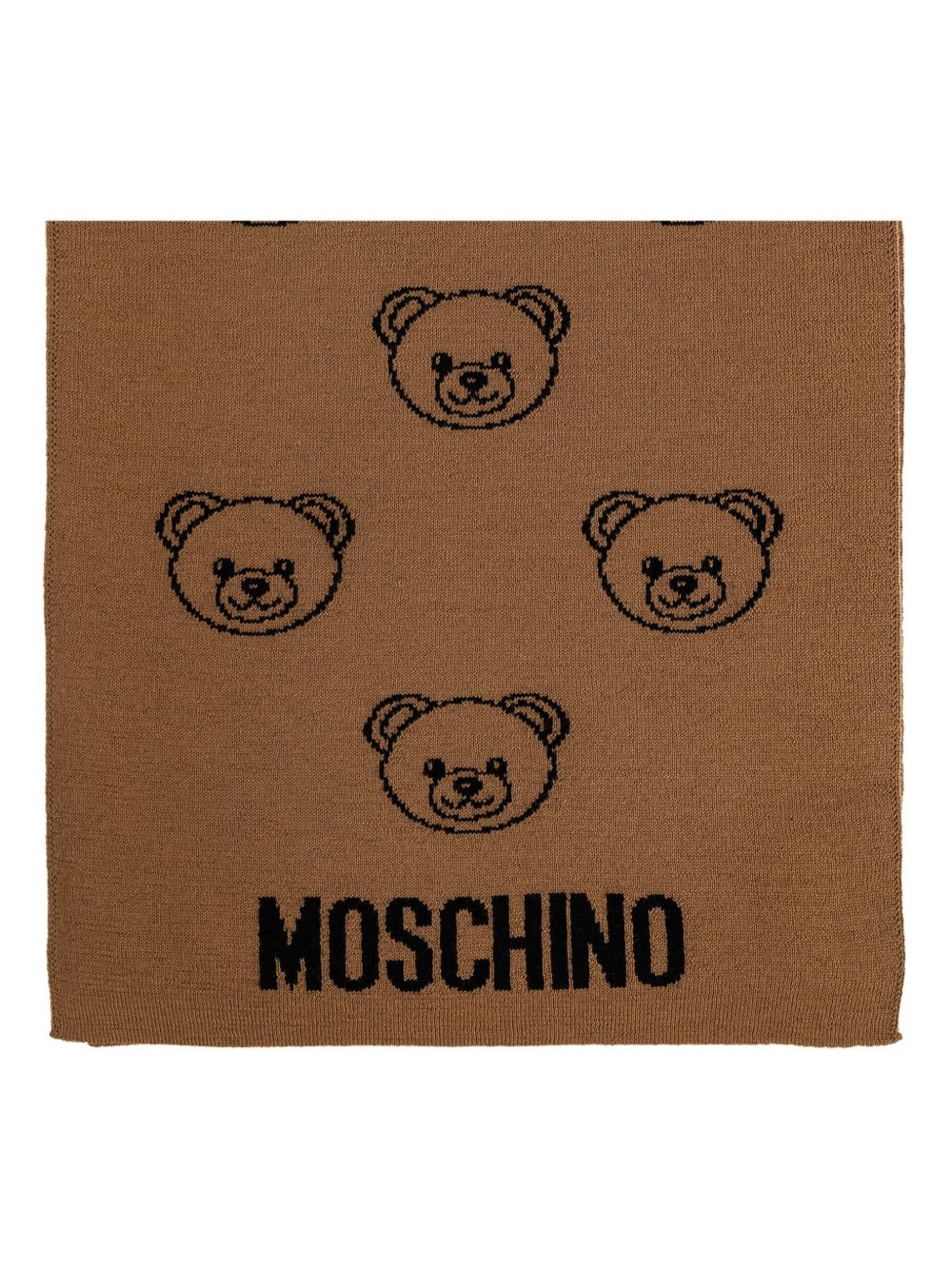 Teddy-print logo scarf - 1
