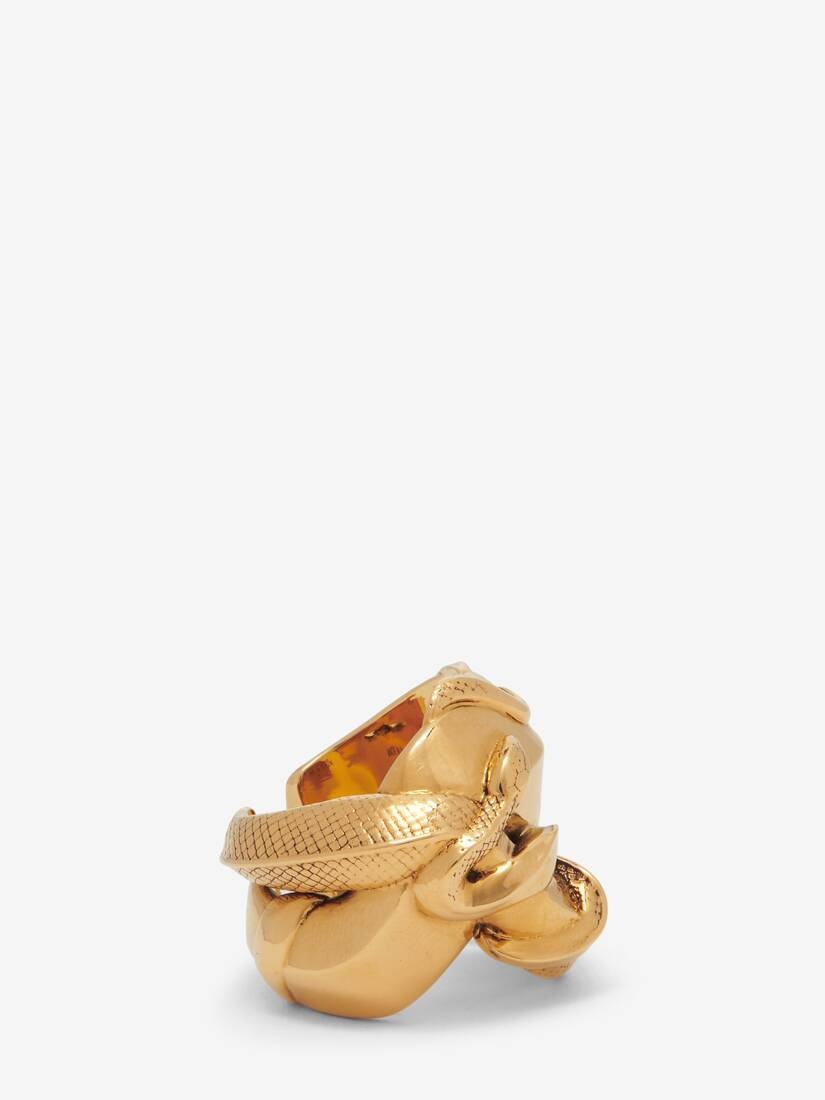 Women's Snake Ring in Antique Gold - 2