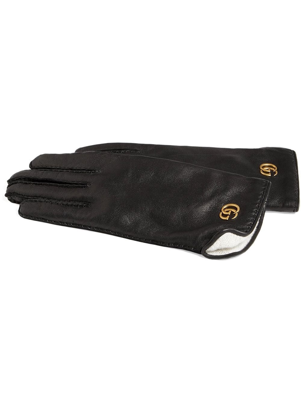 Leather gloves with Double G - 1