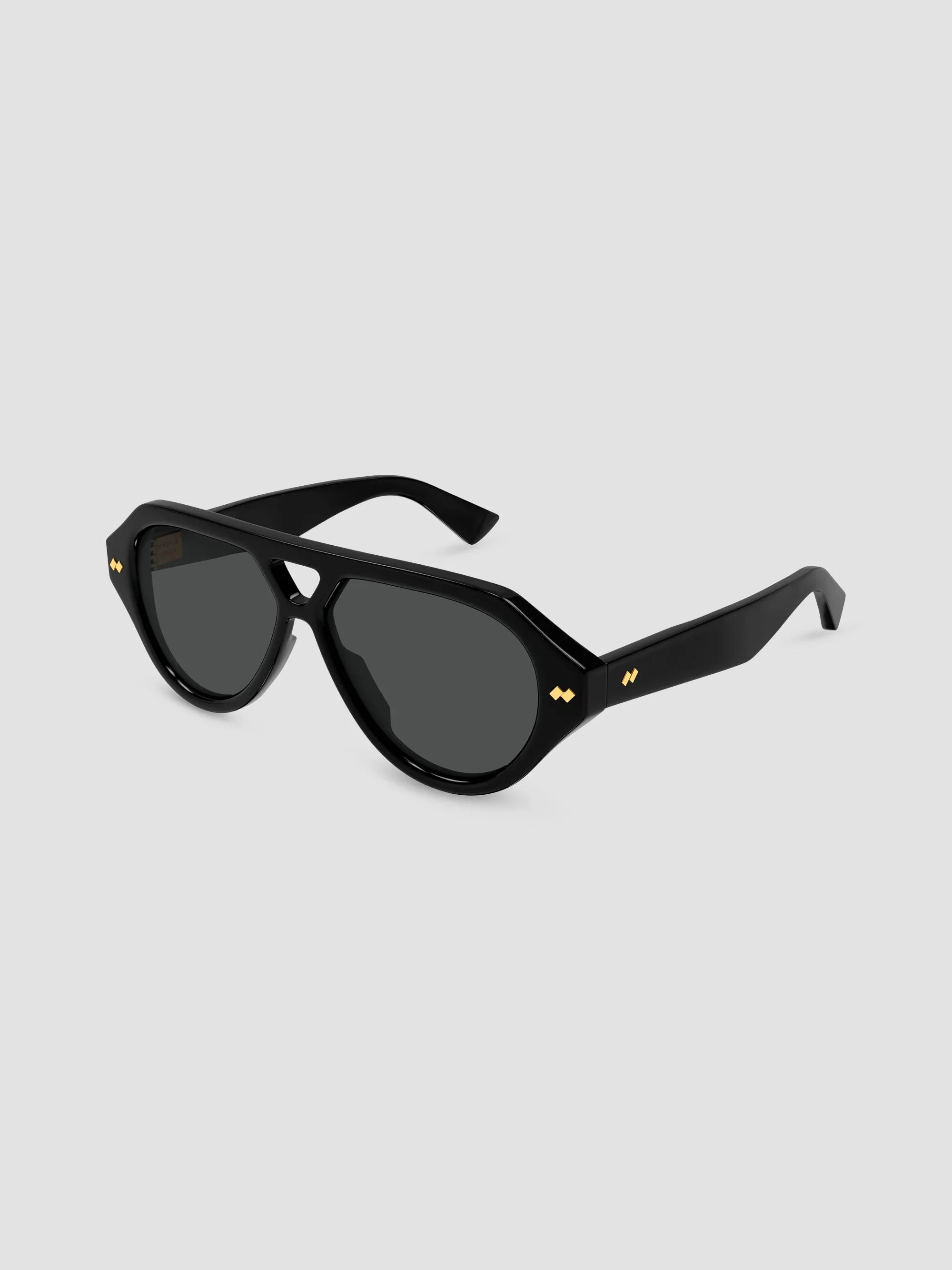 Men's STUDS 56MM Ribbon Pilot Sunglasses - Black - 1