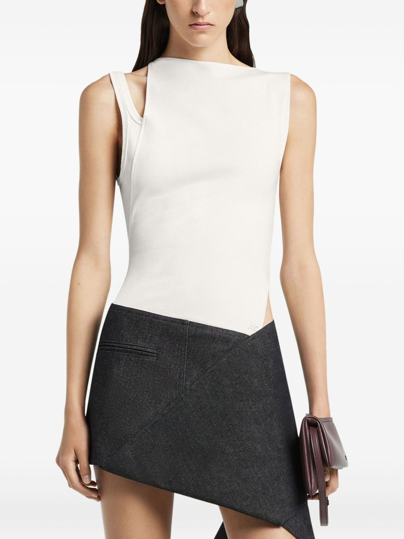 courrèges 90's ribbed-knit embroidered top outlook