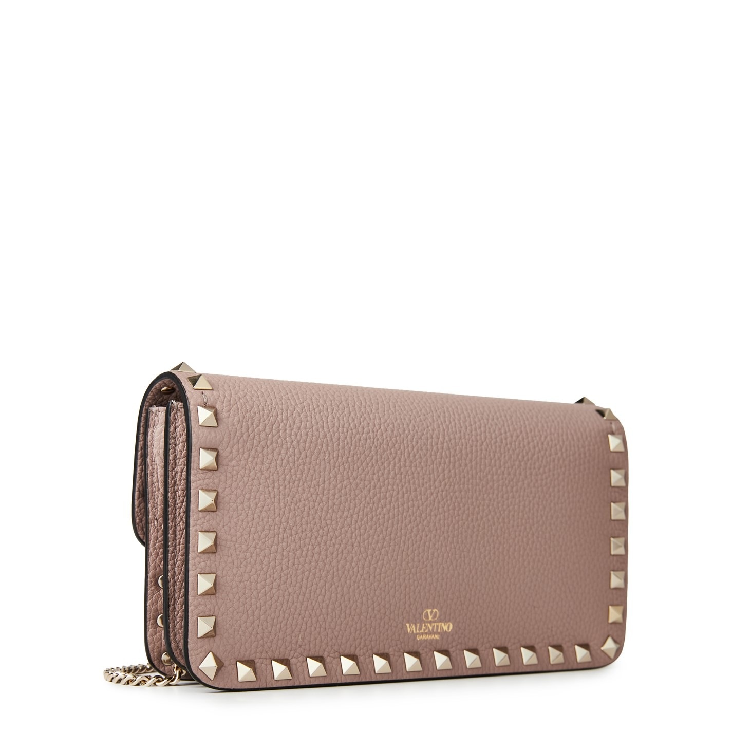 ROCKSTUD GRAINY CALFSKIN CHAIN POUCH - 2