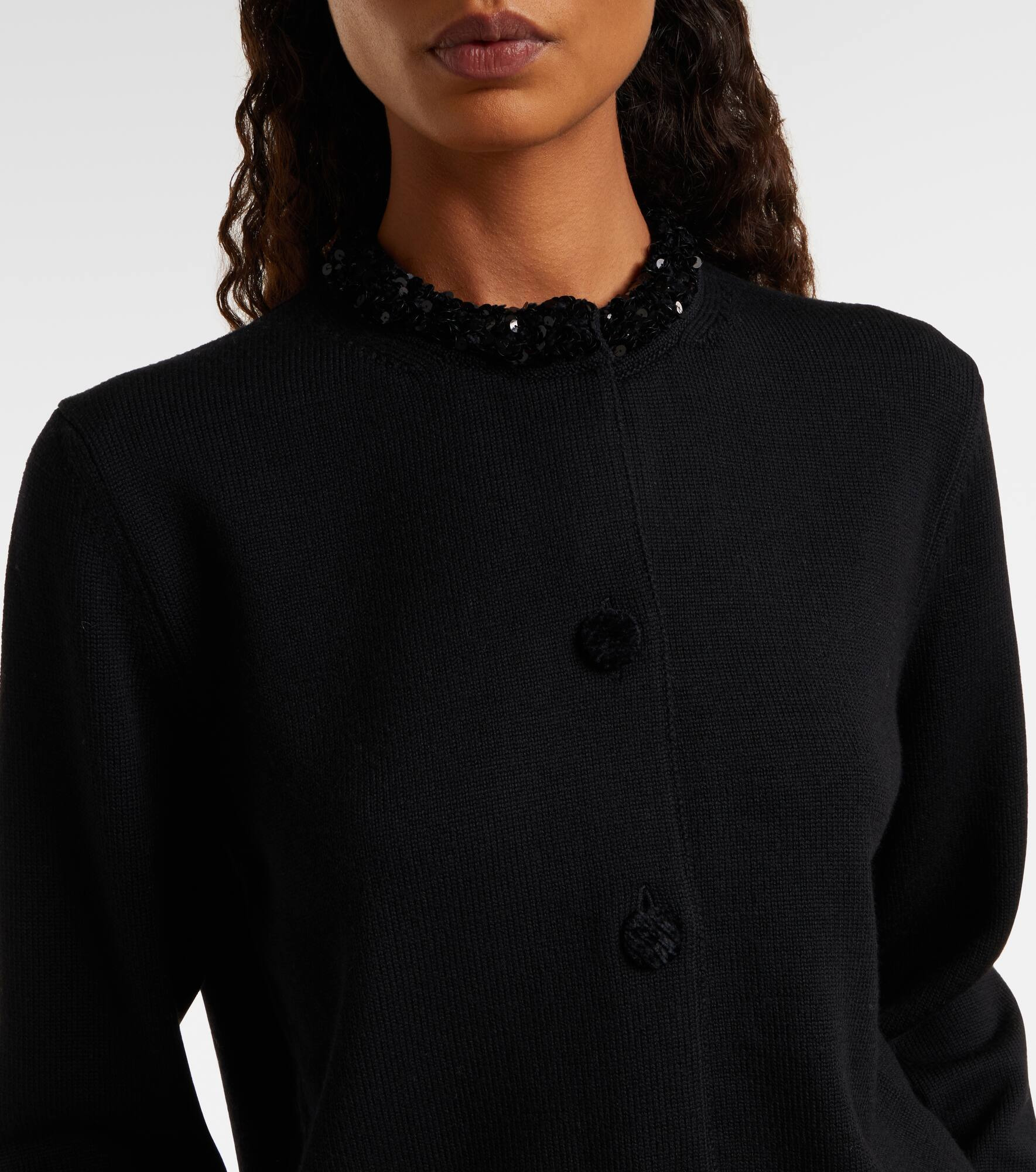 Sequined virgin wool cardigan - 4