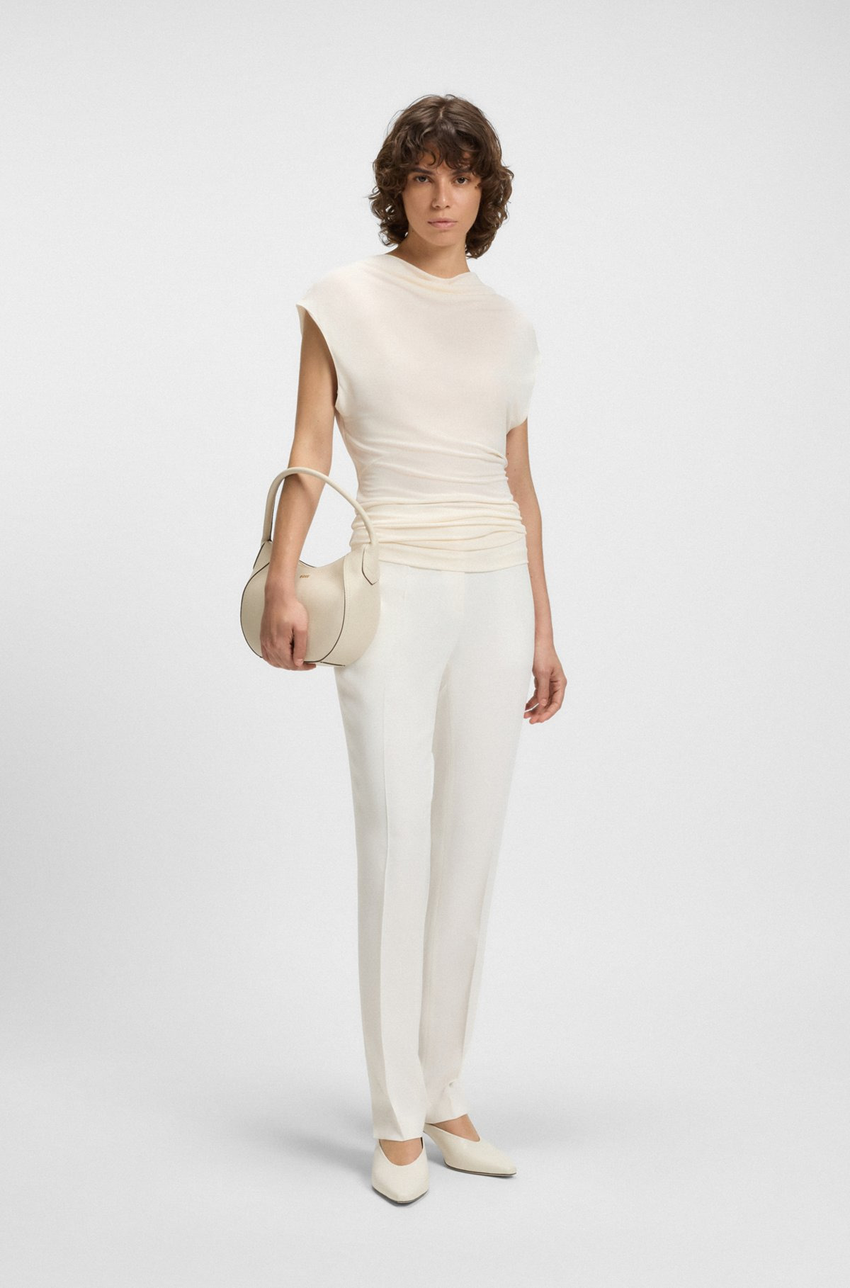 HIGH-NECK TOP IN MATTE FABRIC - 3