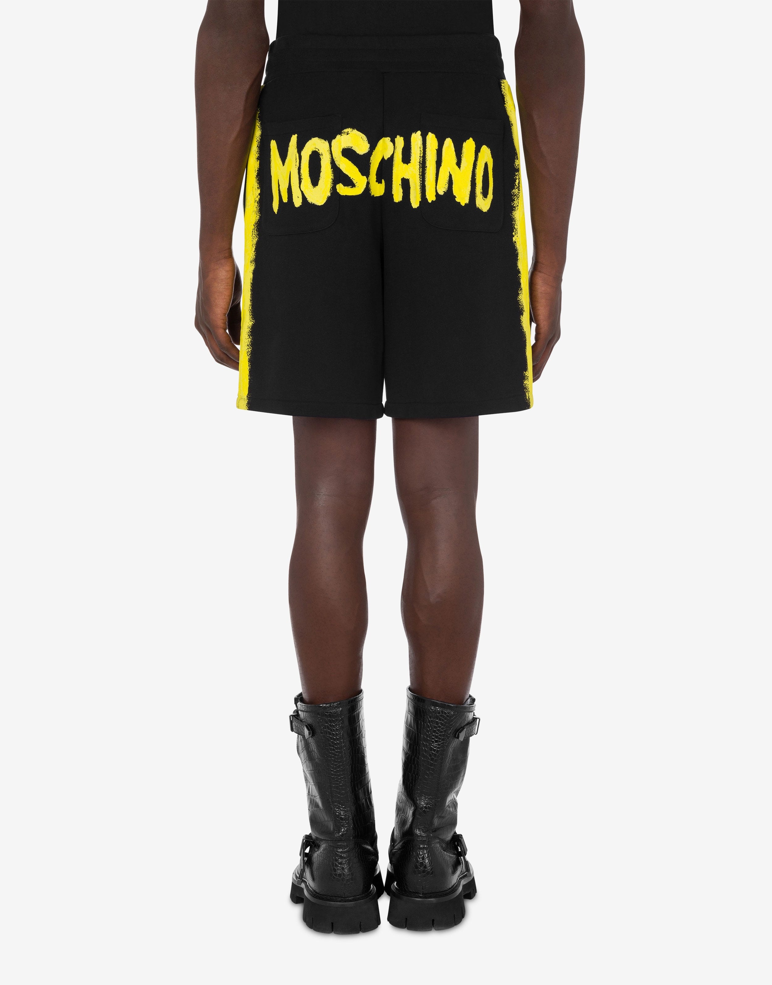 MOSCHINO PAINT ORGANIC FLEECE BERMUDA SHORTS - 3