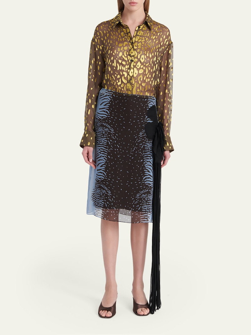 FERRAGAMO Leopard Devore Button-Down Shirt outlook