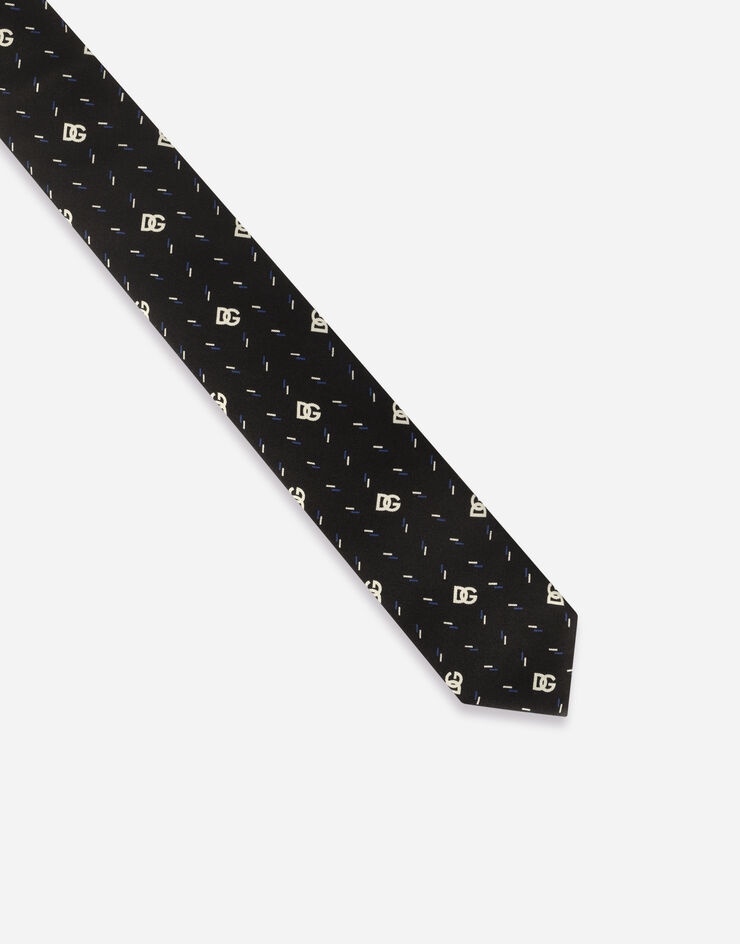 6-cm silk blade tie with DG logo print - 3