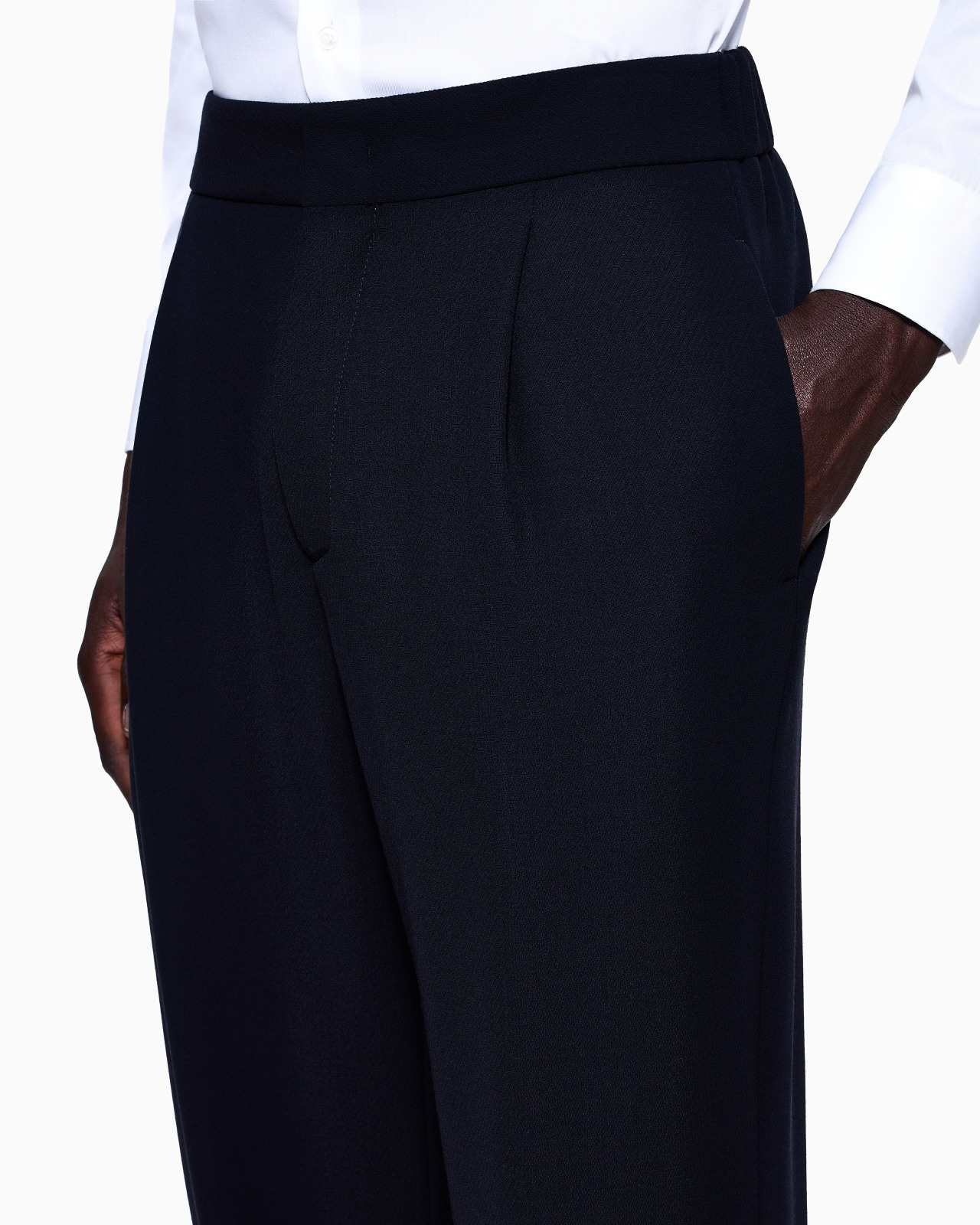 SINGLE-PLEAT WOOL-CRÊPE TROUSERS - 5
