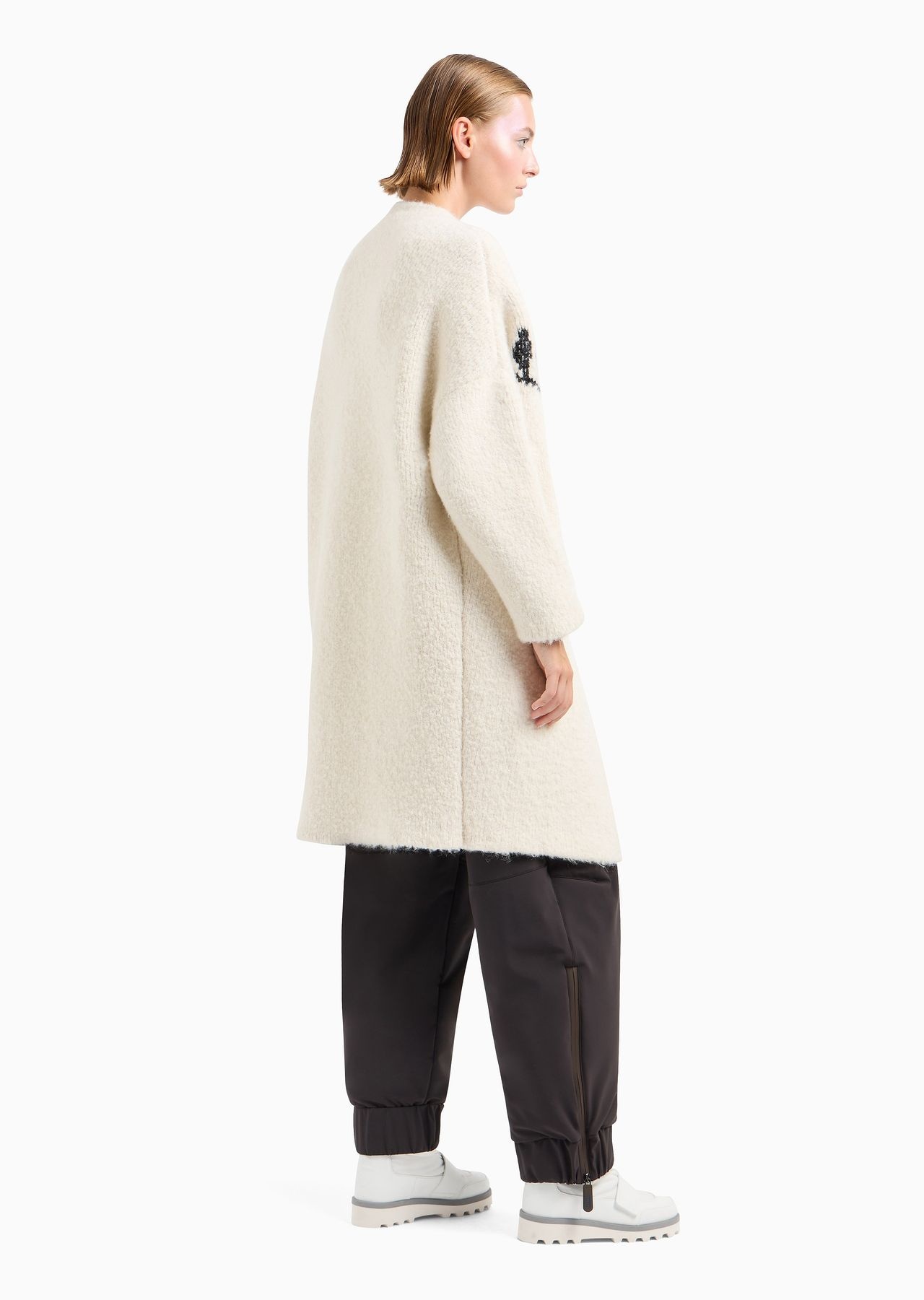 Alpaca, wool and silk coat with floral inlay - 3