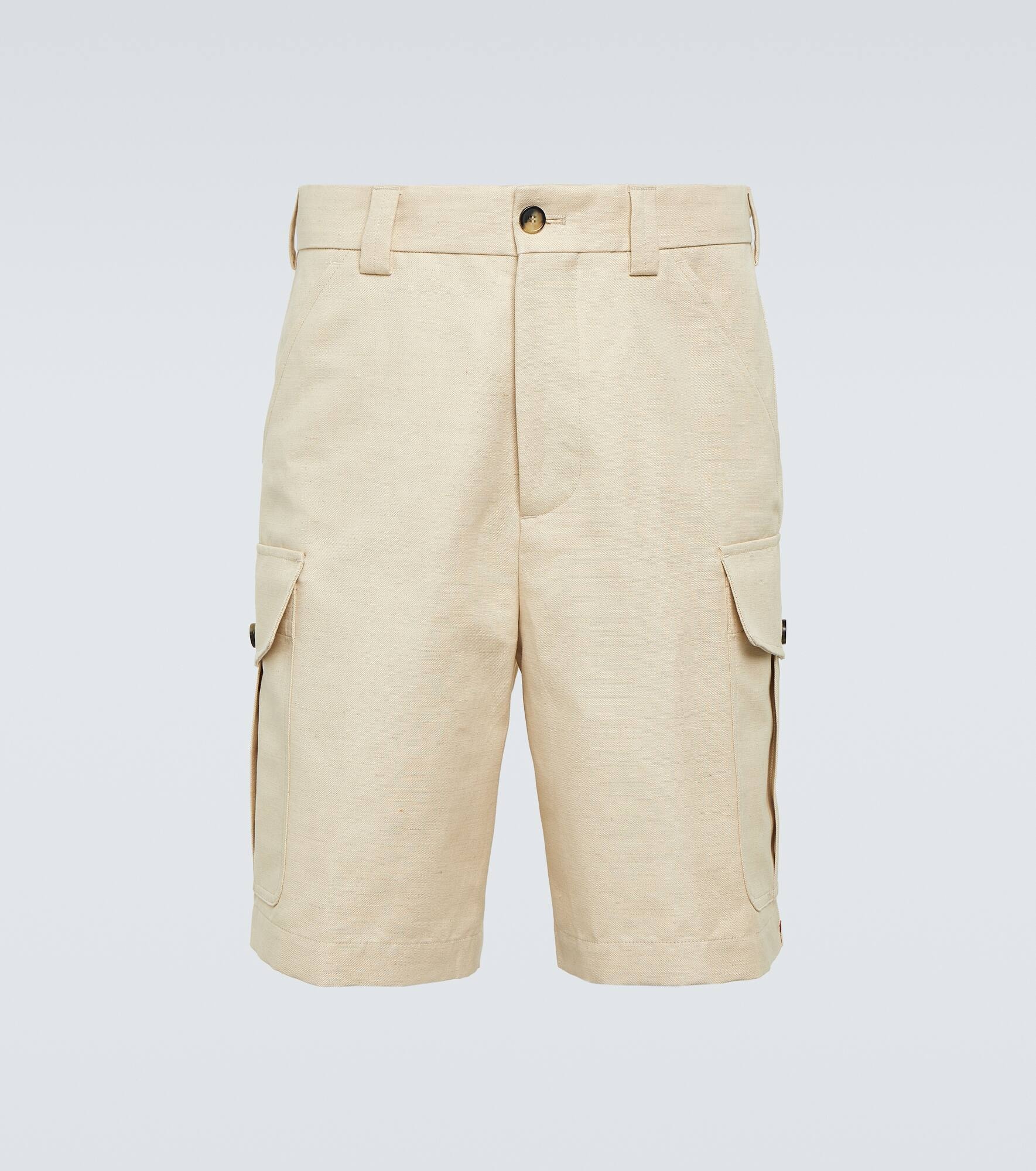 Bizen cotton and linen cargo shorts - 1